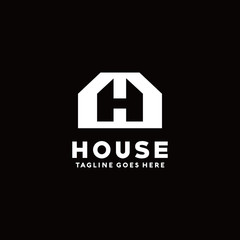 Letter H Logo For House Vector Design Template. Modern and Geometric Icon. Shape And Home Symbol.