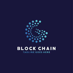 Block Chain Logo Technology Icon. Digital Vector Modern Symbol. Company Logo Design Inspiration.