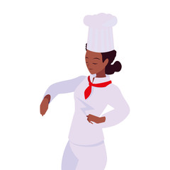 woman chef character with uniform