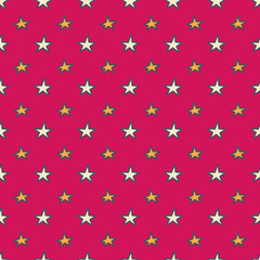 Abstract homemade star doodle seamless pattern vector on ruby background