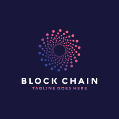 Block Chain Logo Technology Icon. Digital Vector Modern Symbol. Company Logo Design Inspiration.