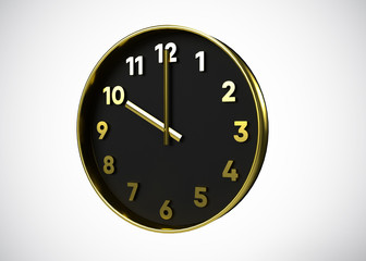 Clock 10 O’Clock Time 3D Render