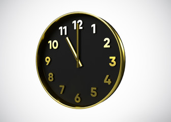 Clock 11 O’Clock Time 3D Render