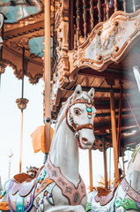 French carousel in Paris, retro, holiday