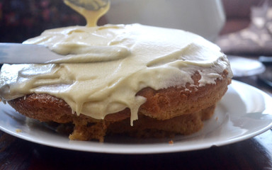 Frosting on vegan cake