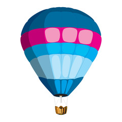 Fototapeta premium Airballoon cartoon on white background, vector illustration for travel theme.