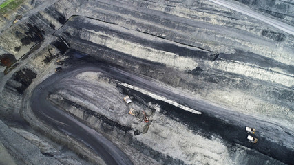 Coal mine, aerial view.