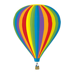 Fototapeta premium Airballoon cartoon on white background, vector illustration for travel theme.
