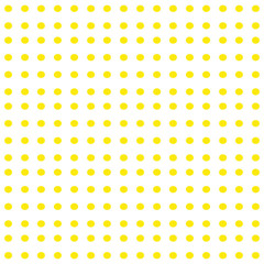 Yellow Polka Dot Pattern. Vector dots seamless ornament for fabric print, wrapping paper, wallpaper. Sixties-seventies design, vibrant positive style. Vector background, simple minimalistic pattern.