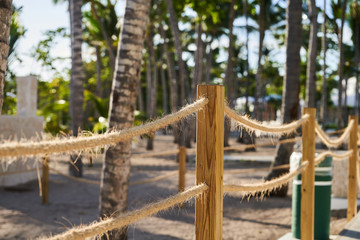 The fence with the rope for the Hiking trails on the coast