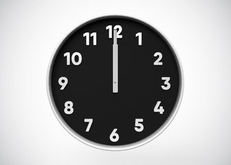 Clock 12 O’Clock Time 3D Render
