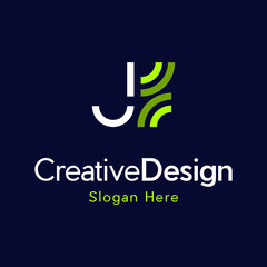 Naklejka premium Simple Modern JJ J Monogram Logo, Abstract Letter Initial JJ,J Vector Logo Design Template