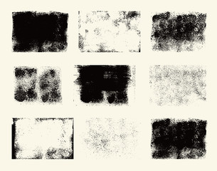 Set of monochrome abstract vector grunge textures.