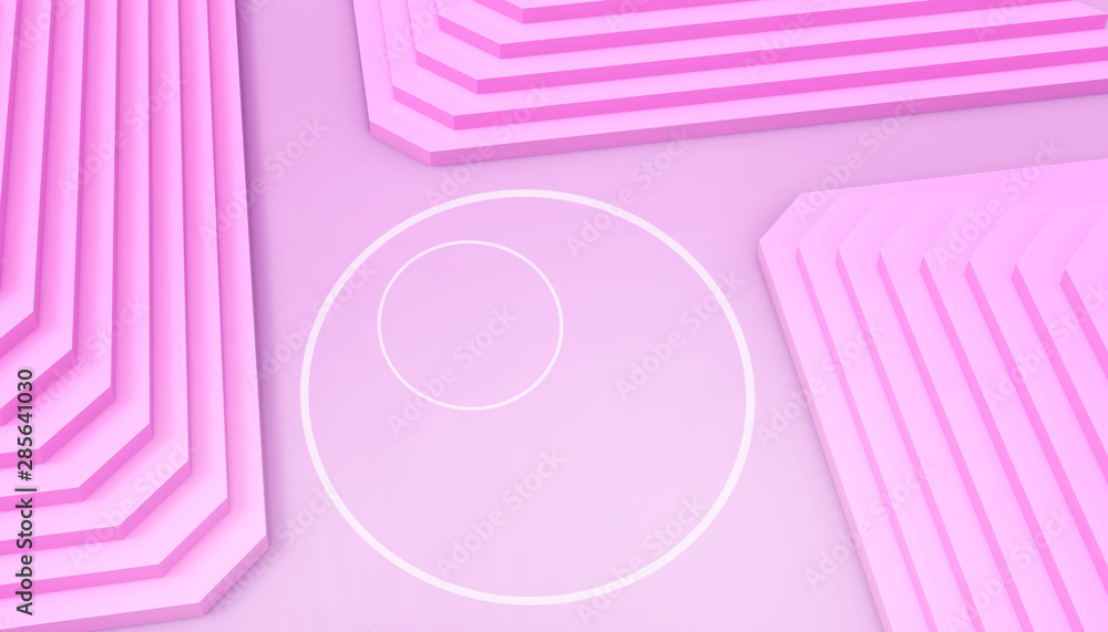 Poster abstract geometric podium dynamic triple stair and composition minimal style modern art and purple p