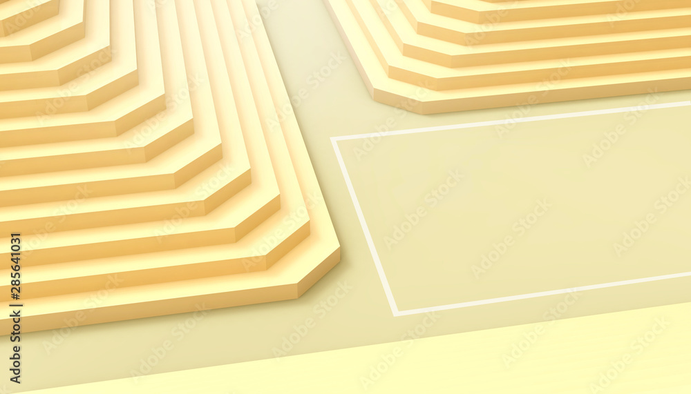 Poster abstract geometric podium dynamic two stair and composition minimal style modern art and orange past