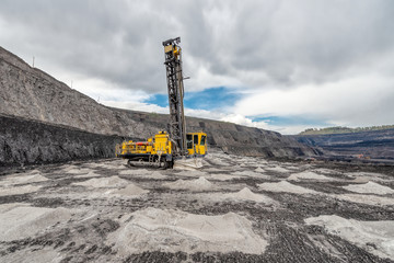 View of a large quarry for the extraction of limestone and coal.