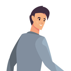 businessman portrait character white background