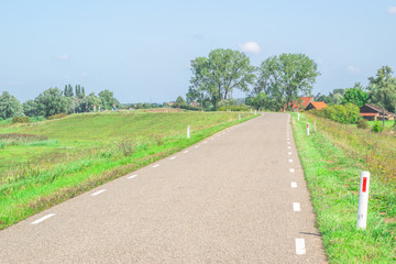 Bend in Dyke Dutch polder landscape