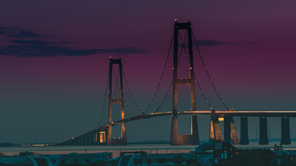Most w Dani na Duży Bełt na morzu bałtyckim