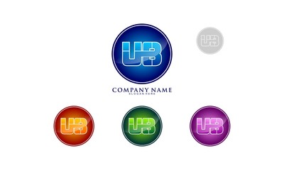 Abstract UB alphabet set template logo