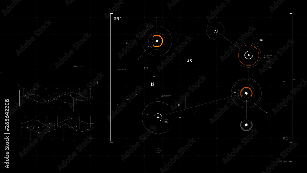 Poster futuristic user interface design element video overlay 013