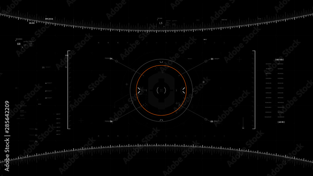 Poster futuristic user interface design element video overlay 009