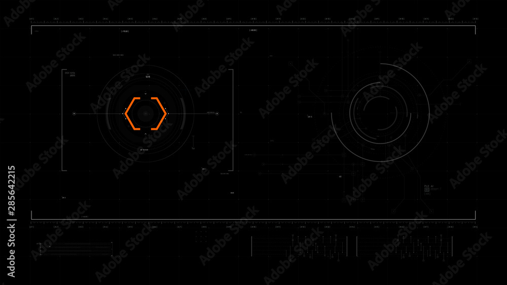 Poster futuristic user interface design element video overlay 014