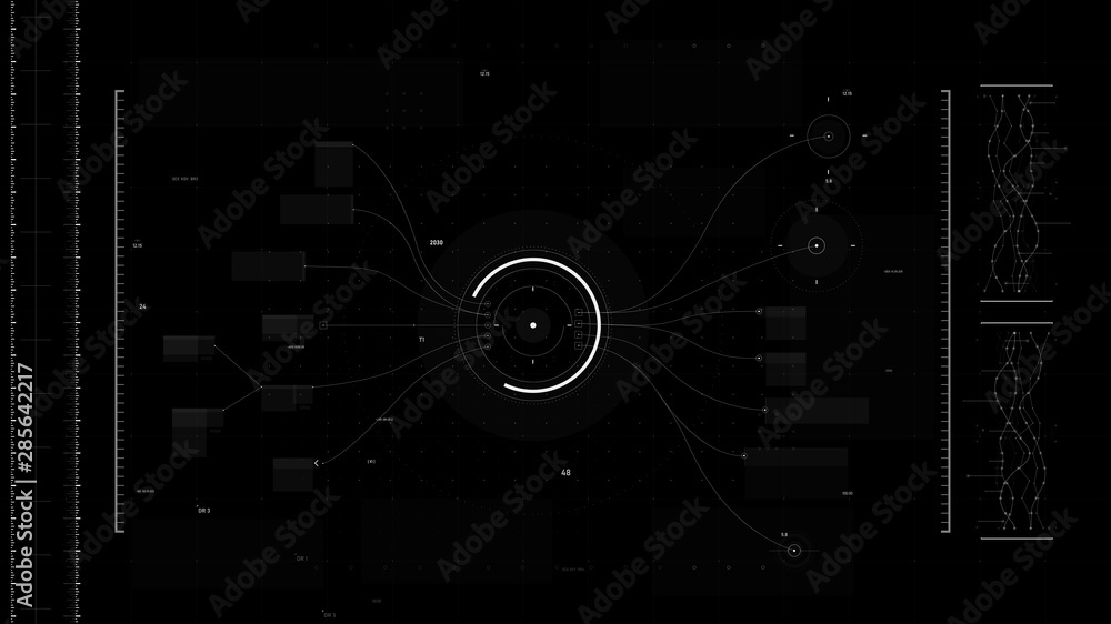 Poster futuristic user interface design element video overlay 015