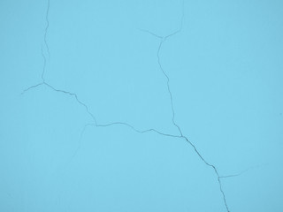 cracked concrete vintage wall background,old blue wall earthquake effect
