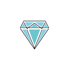 blue diamond icon on white background with black lines for web