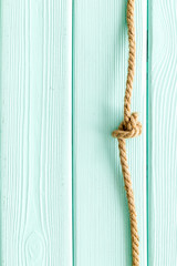 isolated rope mockup on mint green wooden background top view