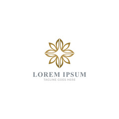Fototapeta na wymiar Luxurious Geometrical Flowers Logo