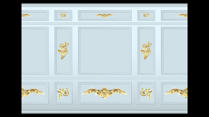 stucco gold wall panel moulding seamless