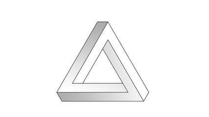 Penrose Triangle. Illustration. Triangle on a clean background