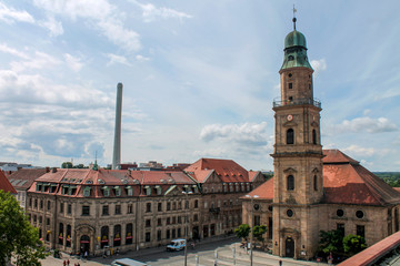 Huguenots Church Erlangen On Sunny Day Front View