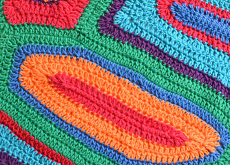 Obraz premium colorful abstract background handmade with crocheted knitted texture