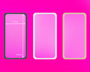 Mesh, pink colored phone backgrounds kit.