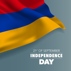 Armenia happy independence day greeting card, banner, horizontal vector illustration
