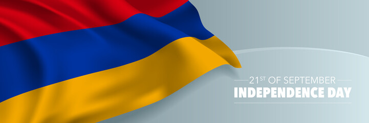 Armenia happy independence day vector banner, greeting card.