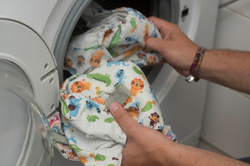 diaper in washing machine