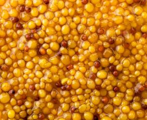 Mustard grain background.. The view of the top.