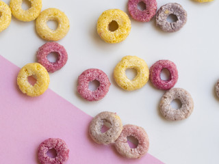 Close-up cute round fruit loops cereal