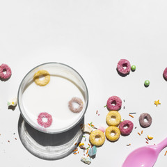 Copy space white background with fruit loop