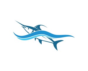 blue marlin fish icon logo illustration
