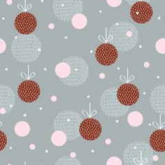 Seamless pattern with Christmas balls. Hand-drawn. For printing on fabric, paper. - 285648063