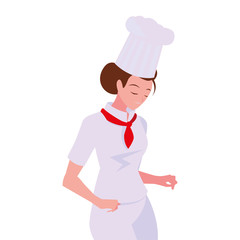 woman chef character with uniform