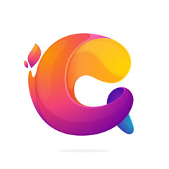 C letter logo consisting of fire flames.