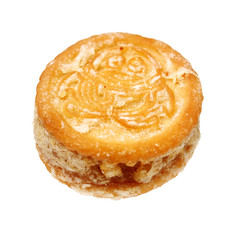 Sandwich biscuits on a white background 