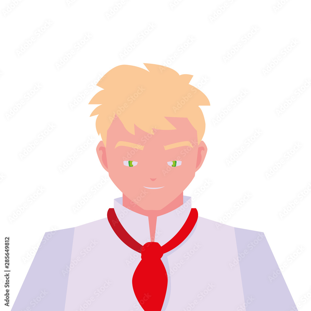 Poster man chef character with uniform