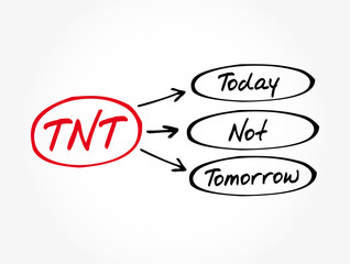 TNT - Today Not Tomorrow acronym, business concept background
